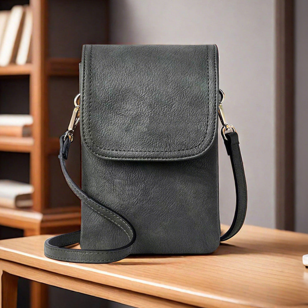 PU Leather Women¡¯s Crossbody Bag with Adjustable Strap Small Cell Phone Purse Black