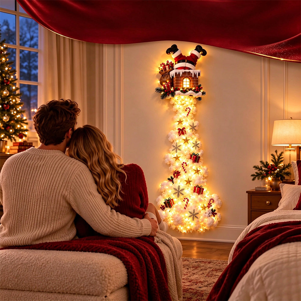 2D Acrylic Christmas Enchanted Path Wall Light  Warm White Wall Light - Chimney