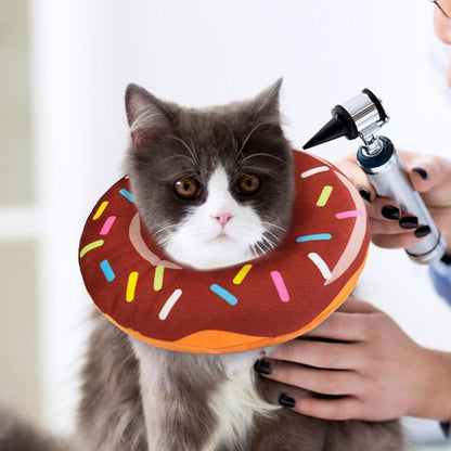 Cat Cone Soft Collar ¨C Adjustable Kitten Recovery Donut Collar Dark Brown
