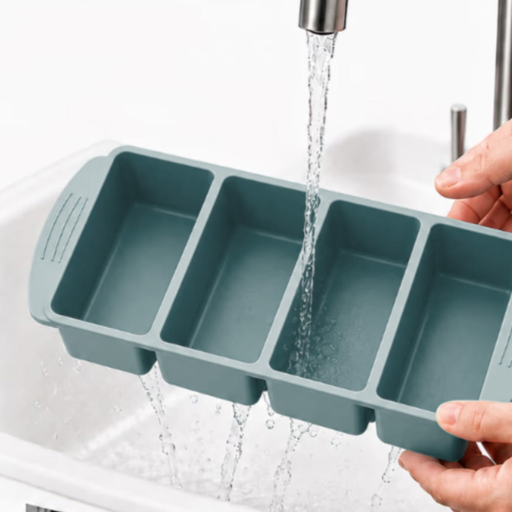 3 Pack Silicone Freezer Trays with Lids for Soup Sauce Meal Prep Storage-Grey