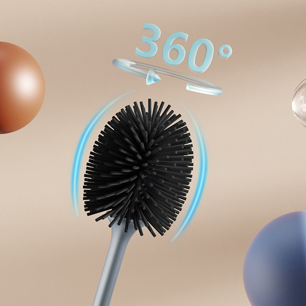 Toilet Brush with Quick Drying Holder-White