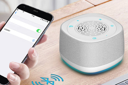 White Noise Sound Machine With Alarm Clock And Breathing Light-White