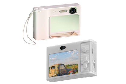 4K Digital Camera 2.4 Inch  1080P 48MP Entry Level Students Camera with 8 Times Zoom Built-in Music Games for Teens Christmas Gift-White