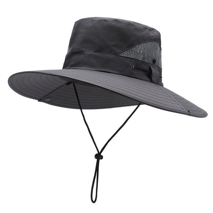 Unisex Sun Hats Boonie Hat Wide Brim Fishing Hiking Outdoor Hat Grey