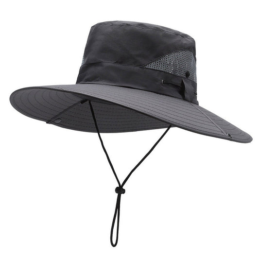 Unisex Sun Hats Boonie Hat Wide Brim Fishing Hiking Outdoor Hat Grey