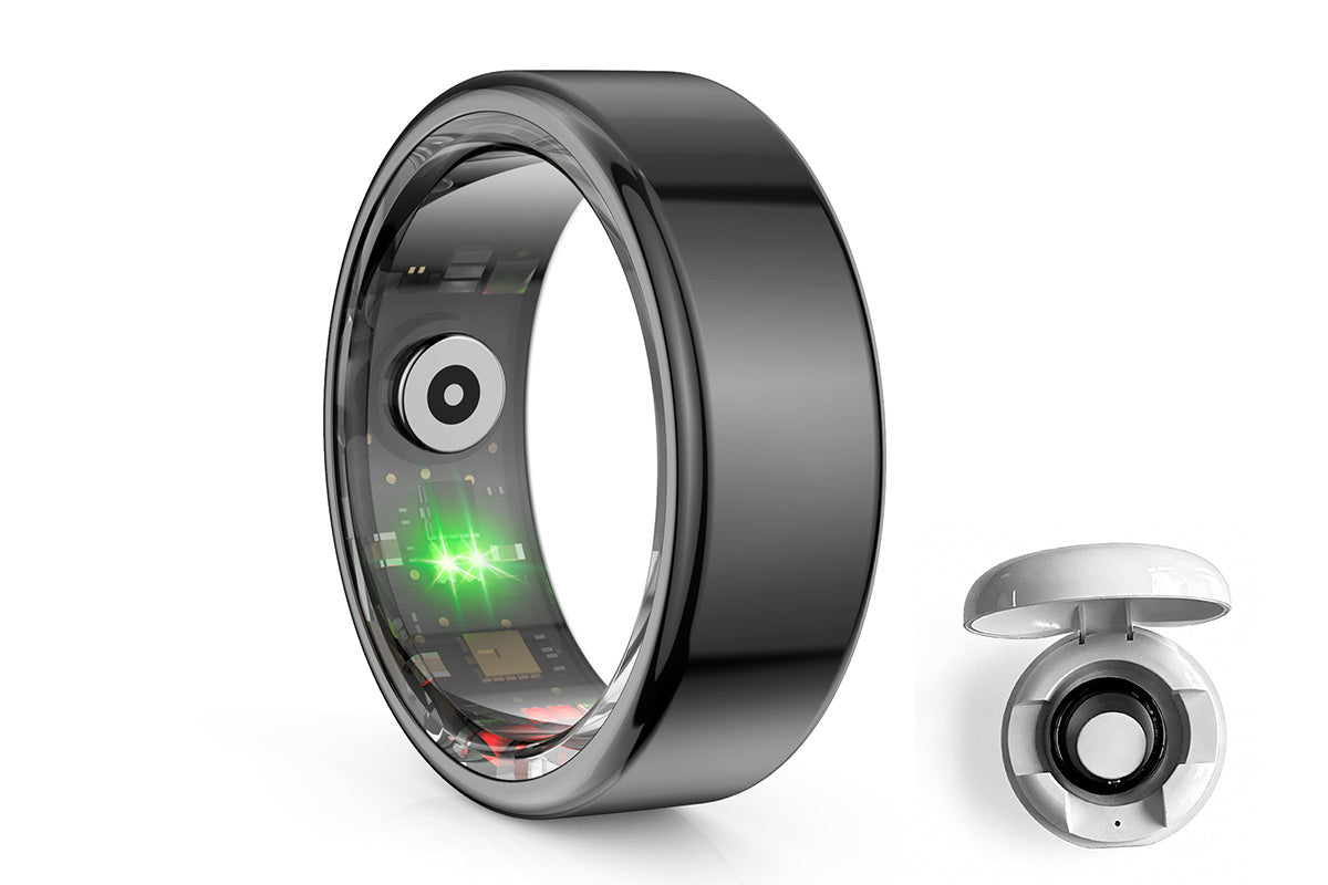 Smart Health Ring Heart Rate Blood Oxygen Sleep Tracker Black