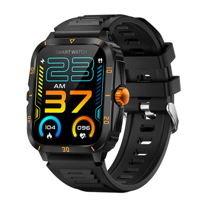 Waterproof Smartwatch for Men Android iOS Phones Smart Watch Fitness Tracker 1.96 Inch Heart Rate Sport Pedometer Sleep Digital Step Activity Monitor-Black Gold