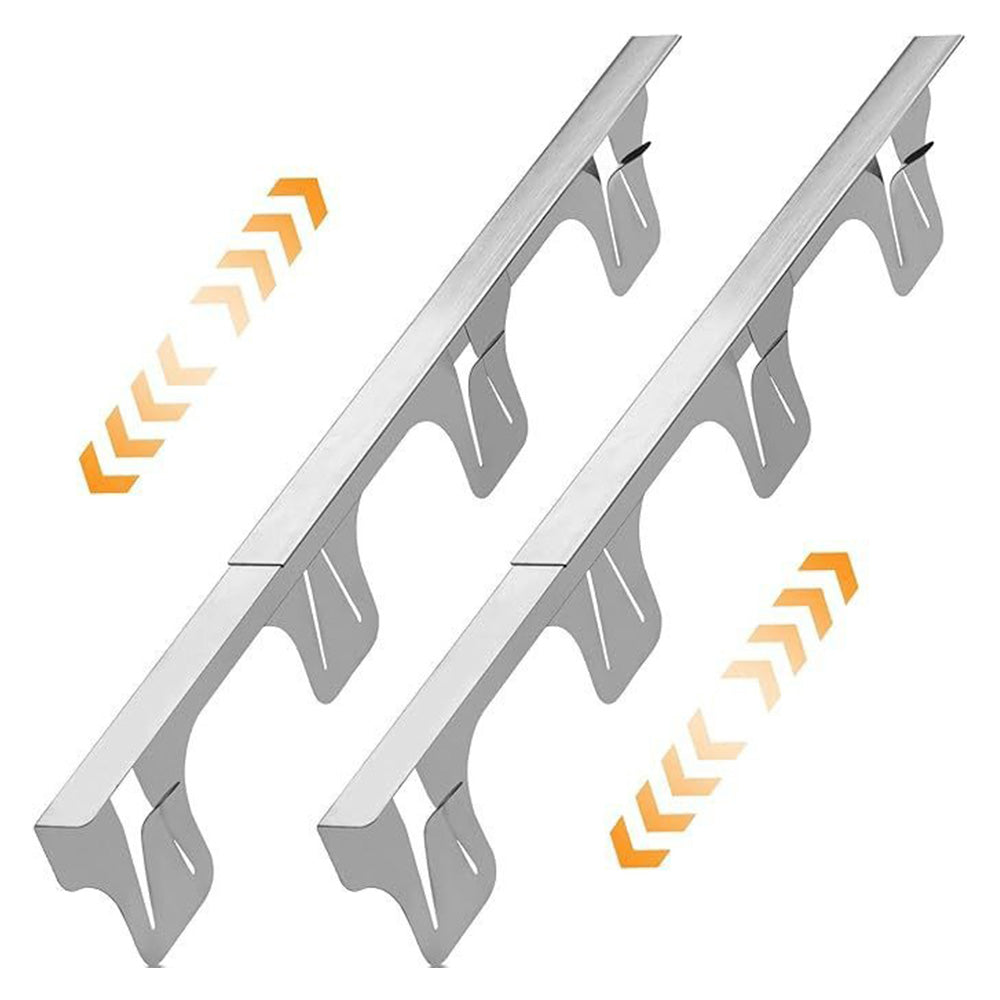 4Pcs Adjustable Stove Gap Fillers Heat Resistant Stove Gap Covers Stainless Steel Gas Stove Side Gap Protector Silver