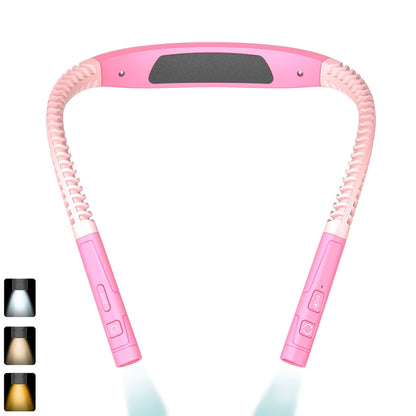 LED Book Light Adjustable Brightness Neck Reading Light for Knitting Repairing-Pink