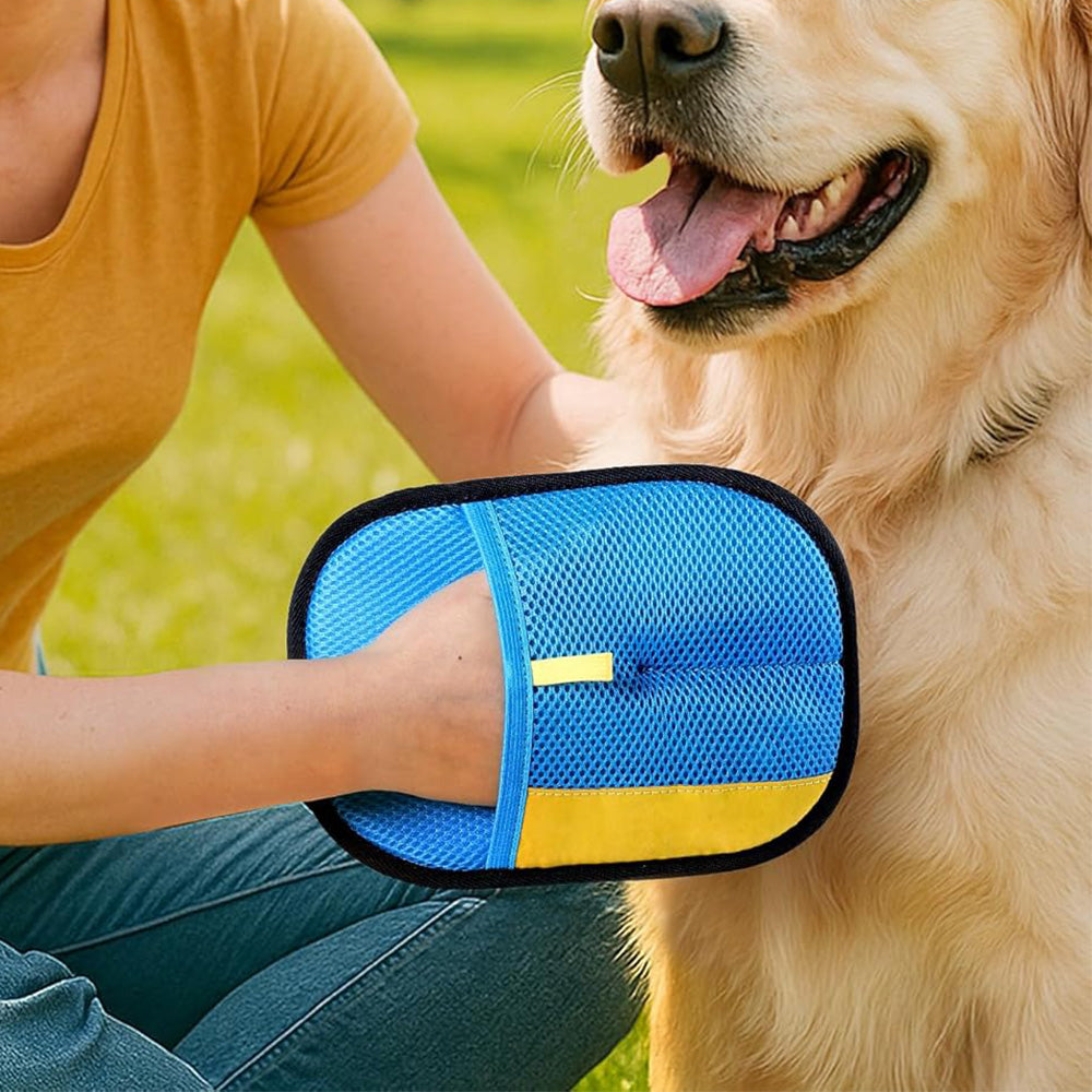 2Pcs Pet Hair Remover Gloves Cats Dogs Hair Remover for Laundry Couch Furniture Carpet-Blue