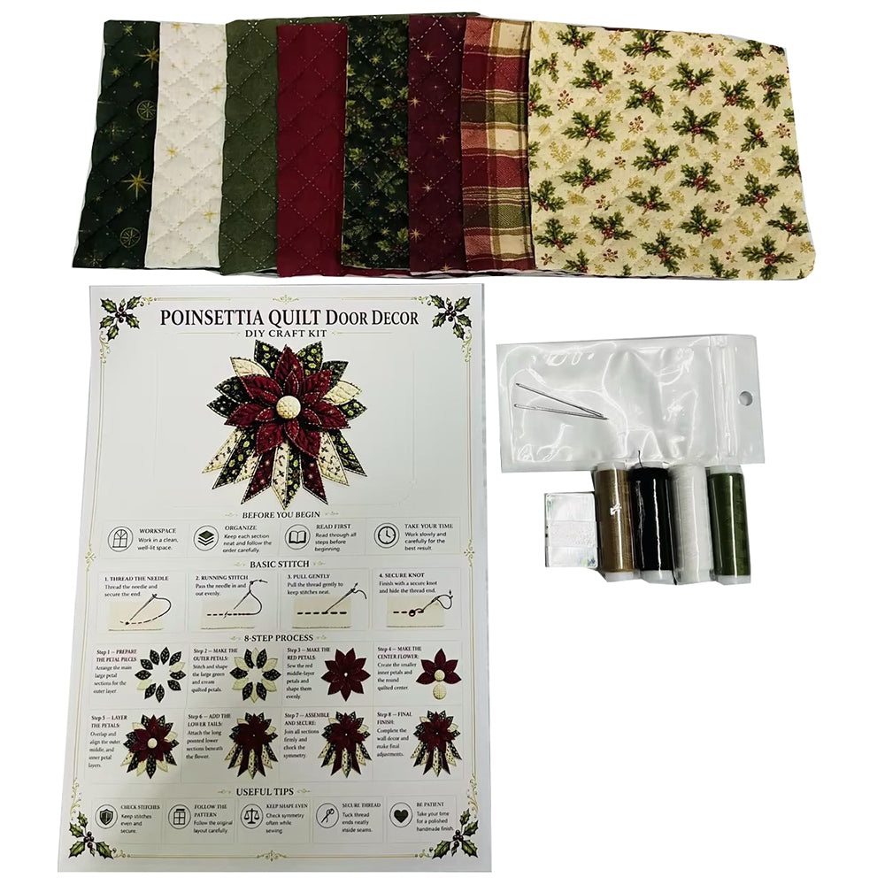 DIY Christmas Door Hanging Sewing Kit Christmas Decorations - Red Flower