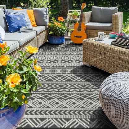 Geometric Pattern Floor Mat Camping Mat for Outdoor Patio Picnic Beach Style 1