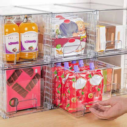 2Pcs Stackable Clear Makeup Organizer Drawer -M Size