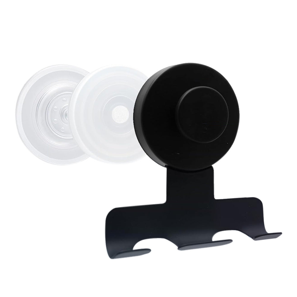 Stainless Steel Suction Cup Razor Holder Wall Mounted Bathroom Shaver Hook-Black