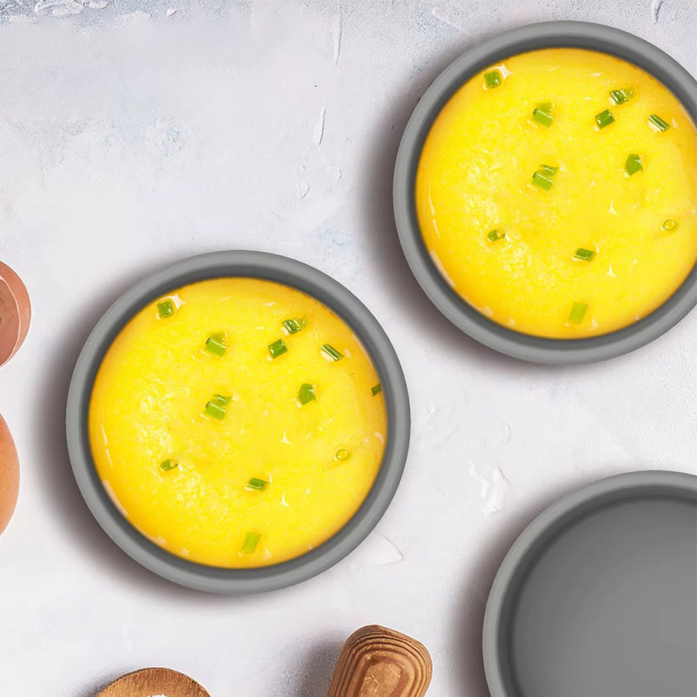 2Pcs Air Fryer Egg Mould Steam Egg Bowl SIlicone Muffins Cake Mold Baking Mold Grey