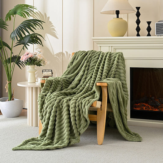 Throw Blanket for Couch Sofa Soft Fleece Throw Blankets Room Home Decor-Green