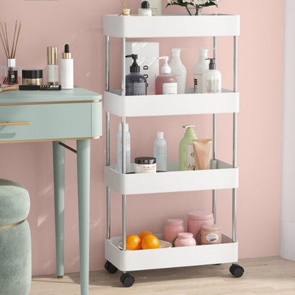 4 Tier Slim Rolling Storage Cart Bathroom Shelves Organizer for Kitchen Laundry