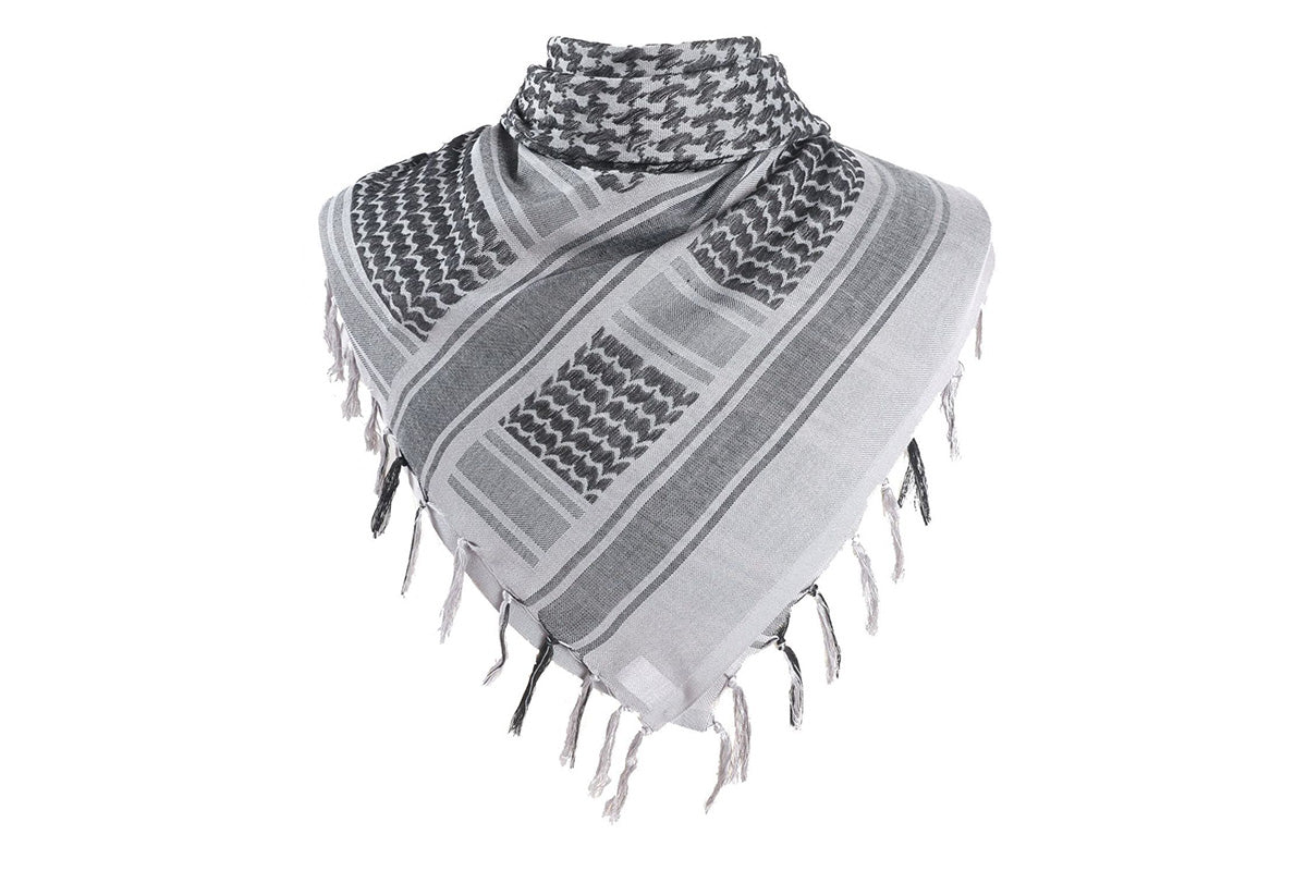 Military Shemagh Arab Tactical Desert Keffiyeh Thickened Scarf Wrap for Men-Gray