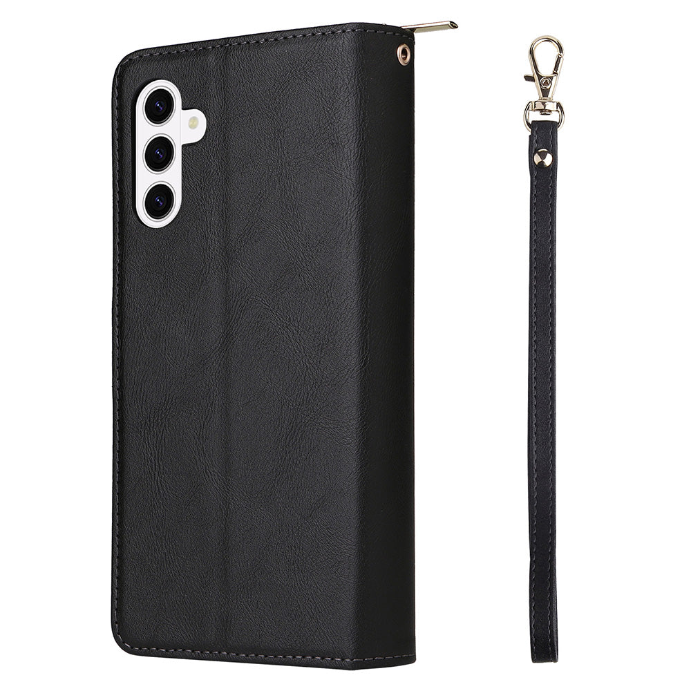 Wallet Leather Flip Cover for Samsung S26 Series with Card Slots Kickstand-Black