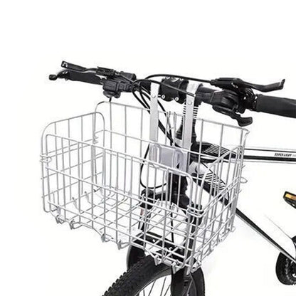 Foldable Bicycle Basket Front & Rear Hanging Storage Rack for Mountain Bike Silver