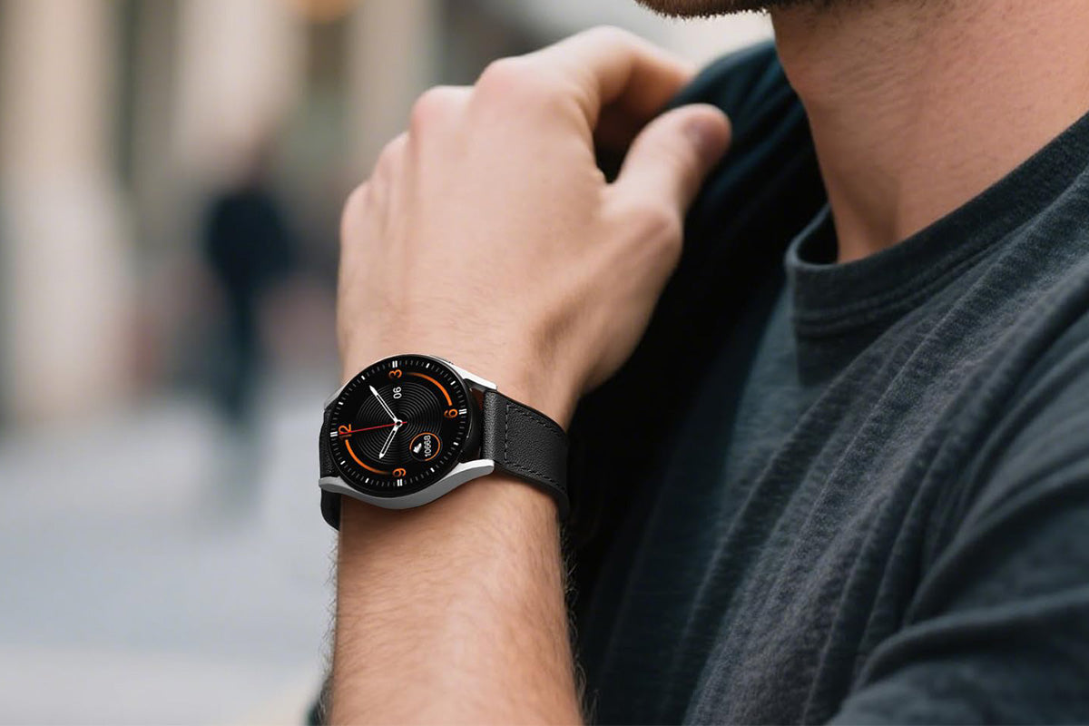 Attractive Leather Watch Band Genuine Leather Strap For Samsung Huawe-Black