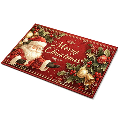 Christmas Floor Mat Merry Non Slip Mat Christmas Decorations - Santa