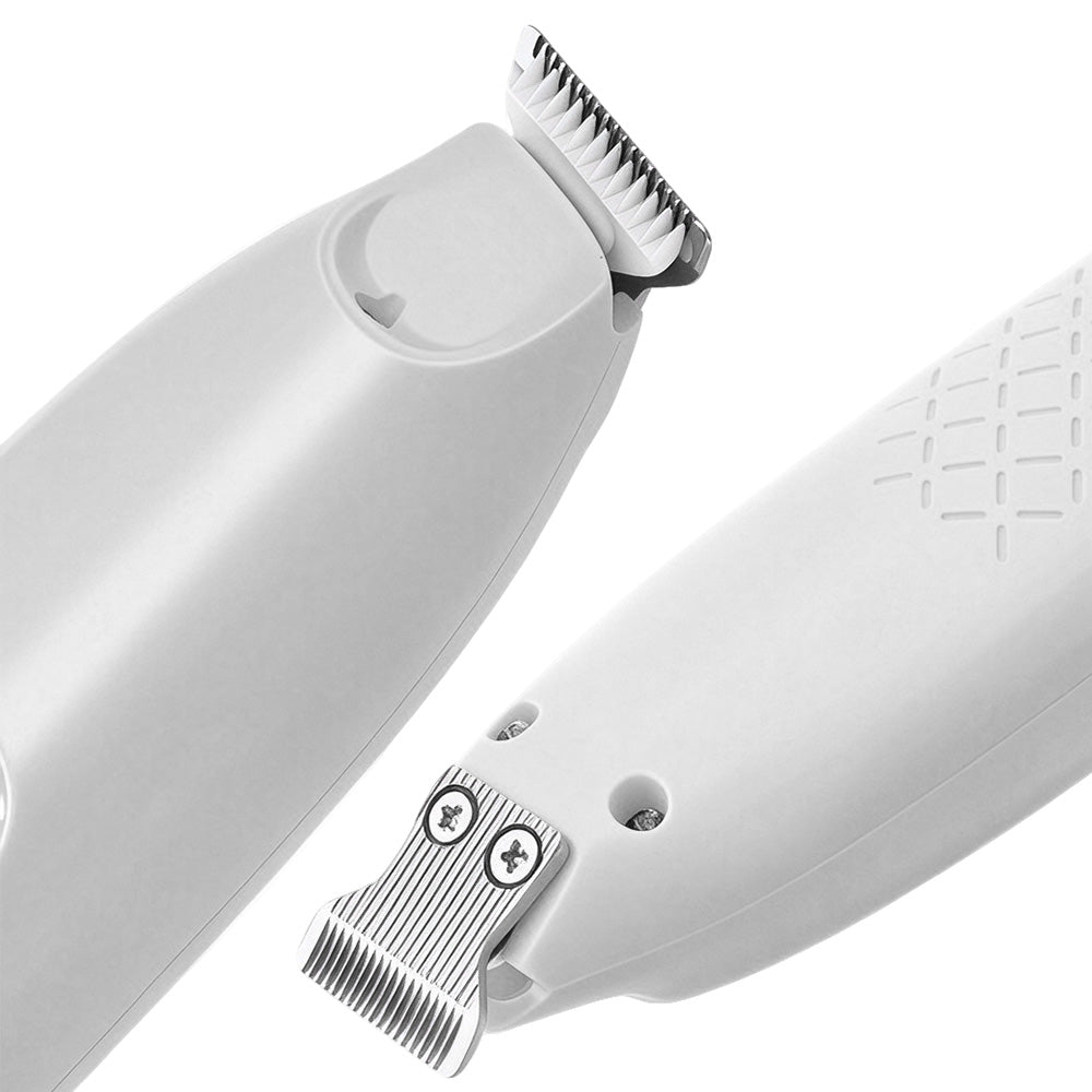 Pet Electric Paw Hair Trimmer with 18mm Ceramic Blade and LED Light - White