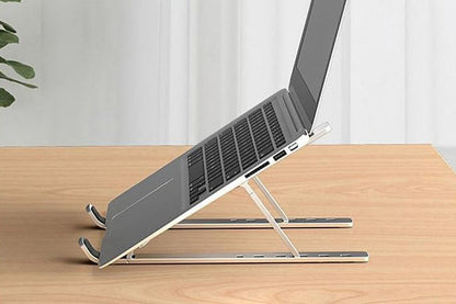Adjustable Height Foldable Aluminum Laptop Stand - White