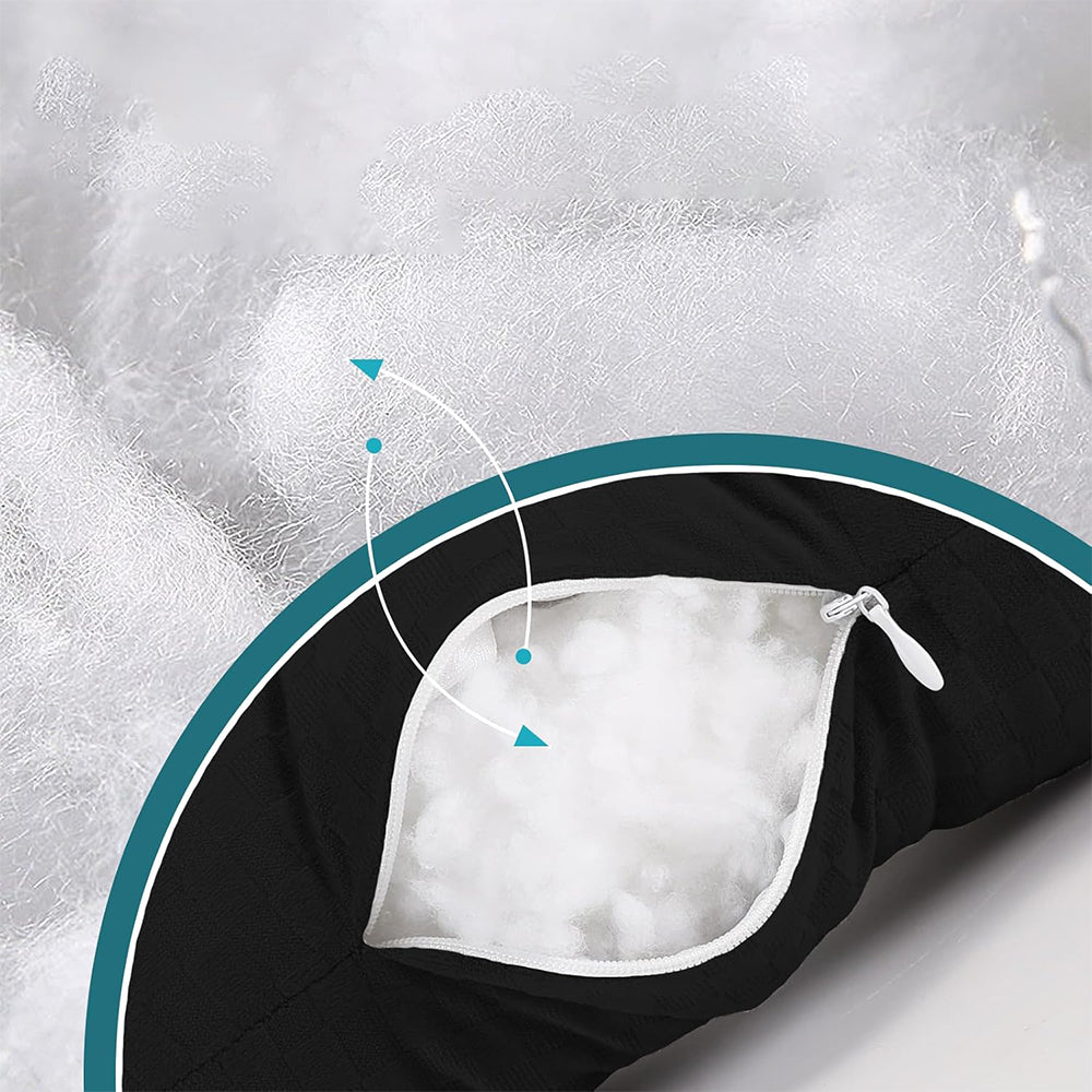 Ear Pillow for Side Sleepers with Hole-Black