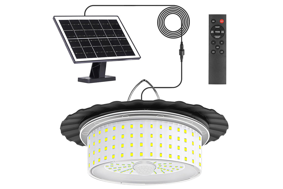 224-LED Solar Pendant Light with Moving Sensor Solar Light for Shed Camping Patio Tent