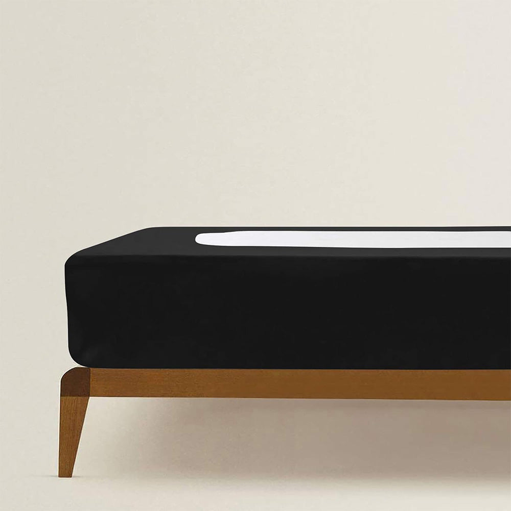 Elastic Box Spring Mattress Foundation Cover -Black