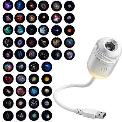 USB Galaxy Projector Night Light Star Projector for Bedroom -48 Slides