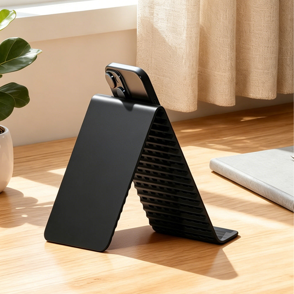 Portable Silicone Phone Stand Desk Holder for Office Travel Airplane-Black