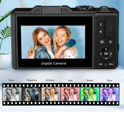 4K Digital Camera WiFi Vlogging Camera with 180 Degree Flip Screen Black