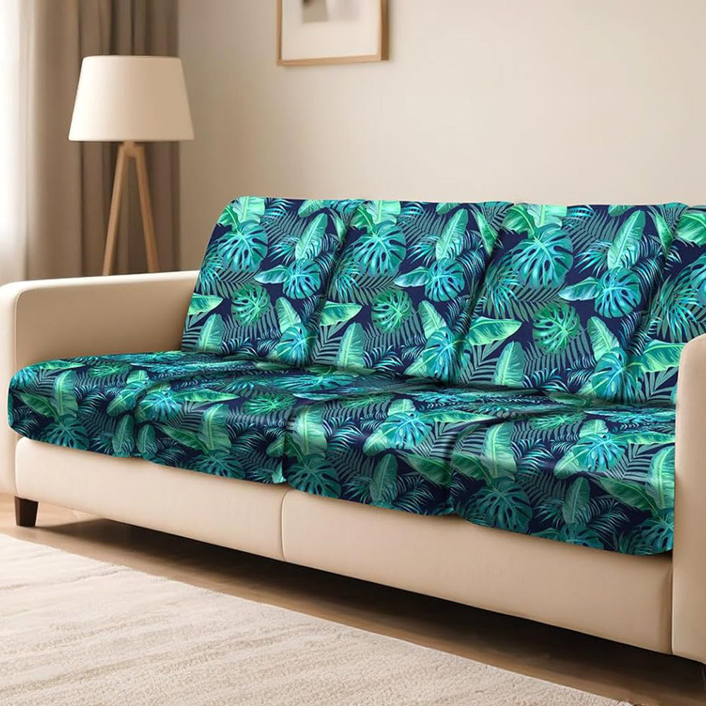 4Pcs Patio Stretchable Seat Cushion Covers for Furniture-Green