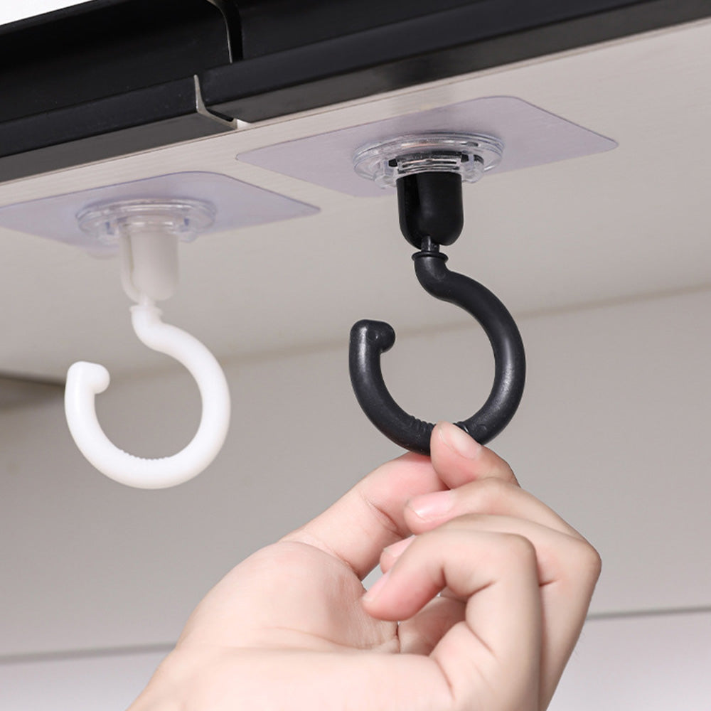 10 Pcs No Drill Ceiling Hooks-Black