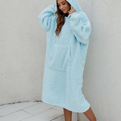 Reversible Wearable Blanket Plush Warm Cozy Blanket One Size Fits All Blue