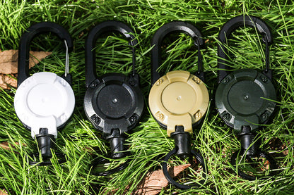 4 Piece Retractable Keychain Carabiner Badge Holder