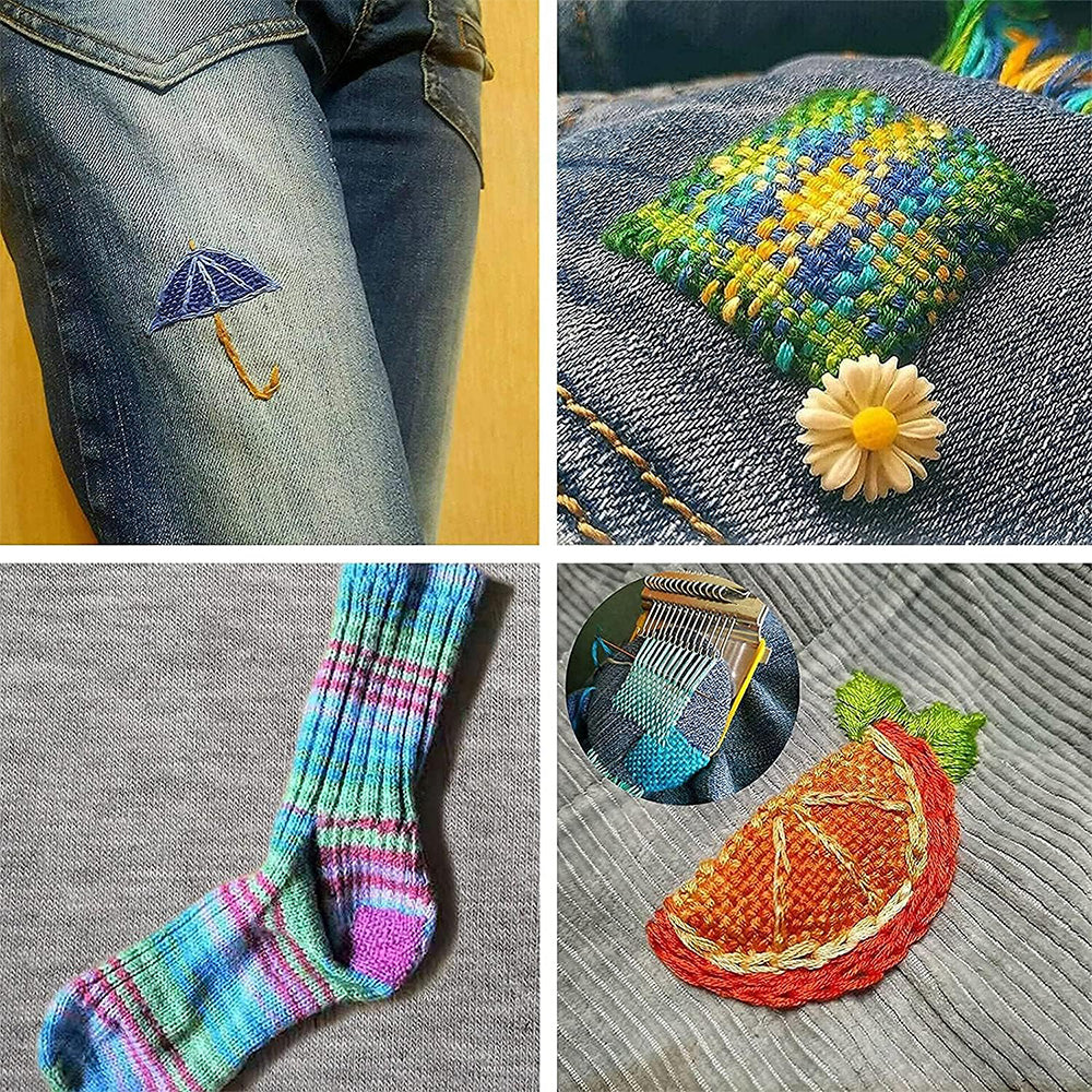 Mini Weaving Loom Knitting Machinel Handmade DIY Darning Tool for Hole Repairing