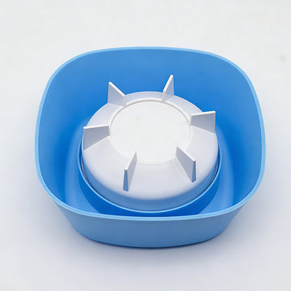 Slow Feeder Dog Bowls With Rolling Ball For Liquid Treat Training Bowl-Blue