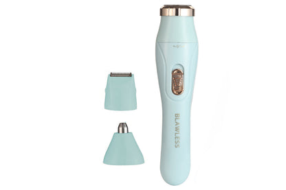 3-in-1 Bikini Electric Trimmer Painless Body Shaver Cordless Facial Hair Remover -Blue
