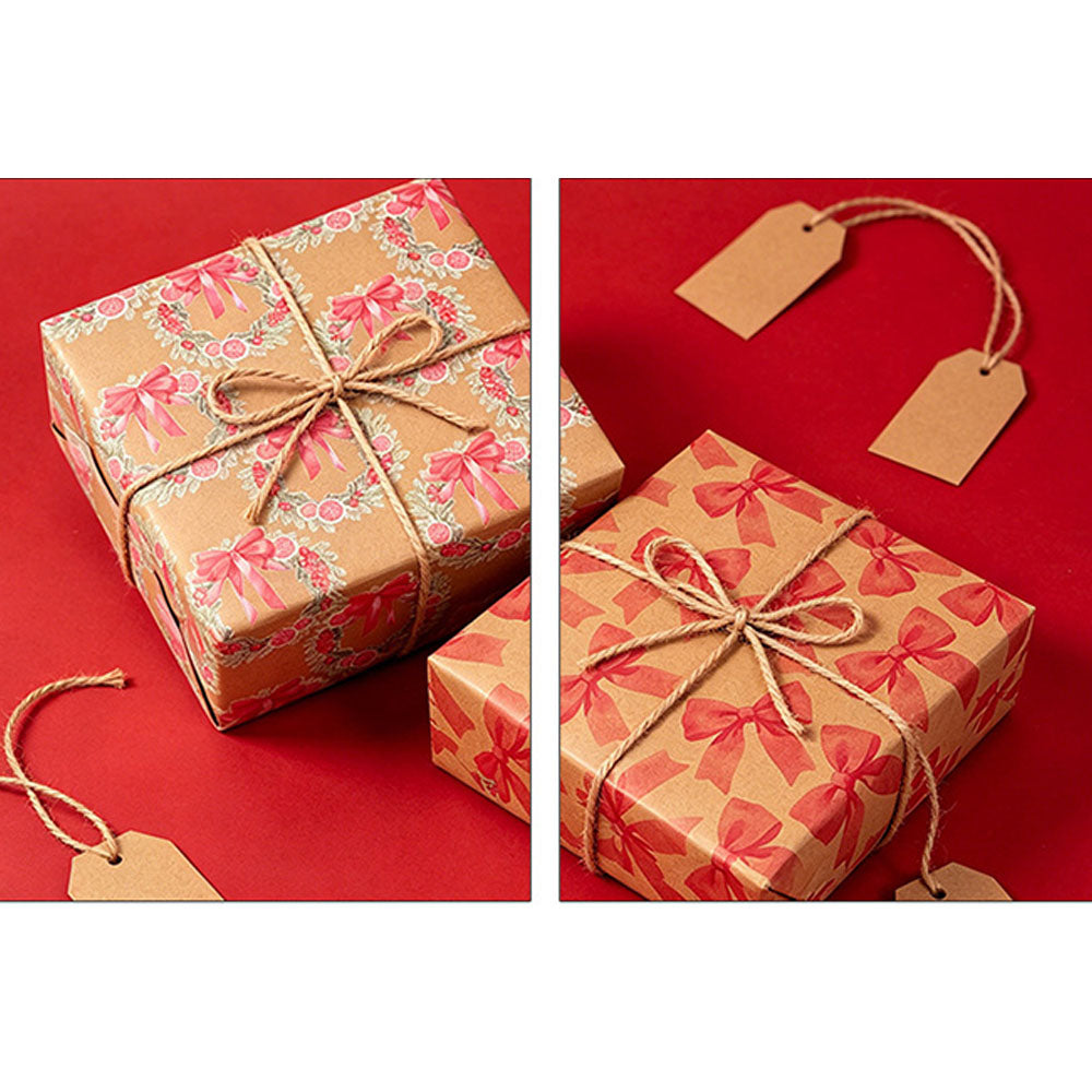 2 Pack Double Sided Christmas Wrapping Paper 4 - Vintage Stamps