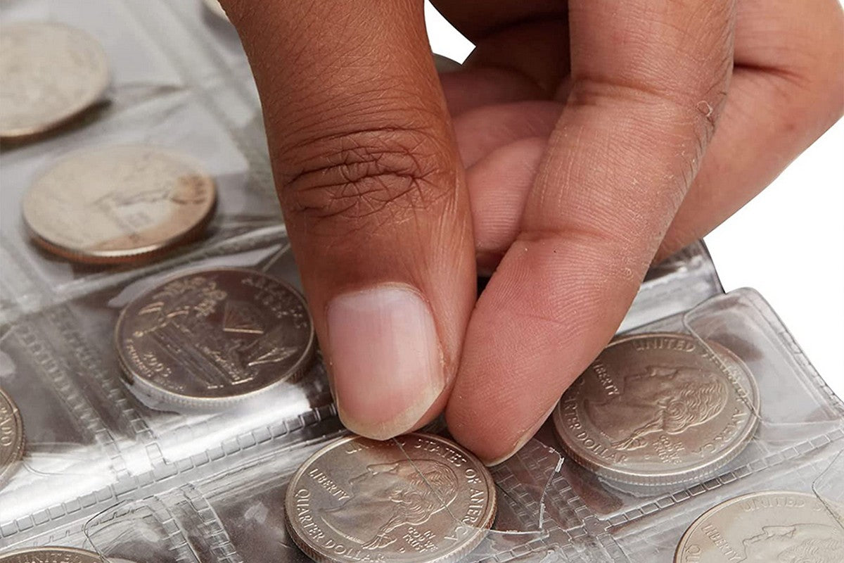 2Pcs 240 Coin Storage Collecting Holder Album Pockets Handy Souvenir Money Penny Book-Green