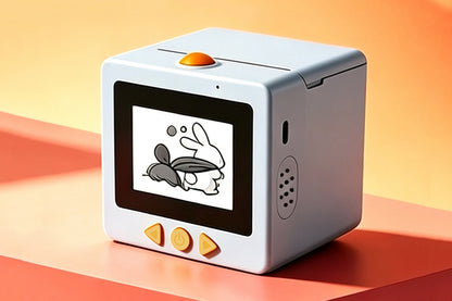 AI Voice Thermal Mini Inkless Sticker Printer with 24in Screen - White