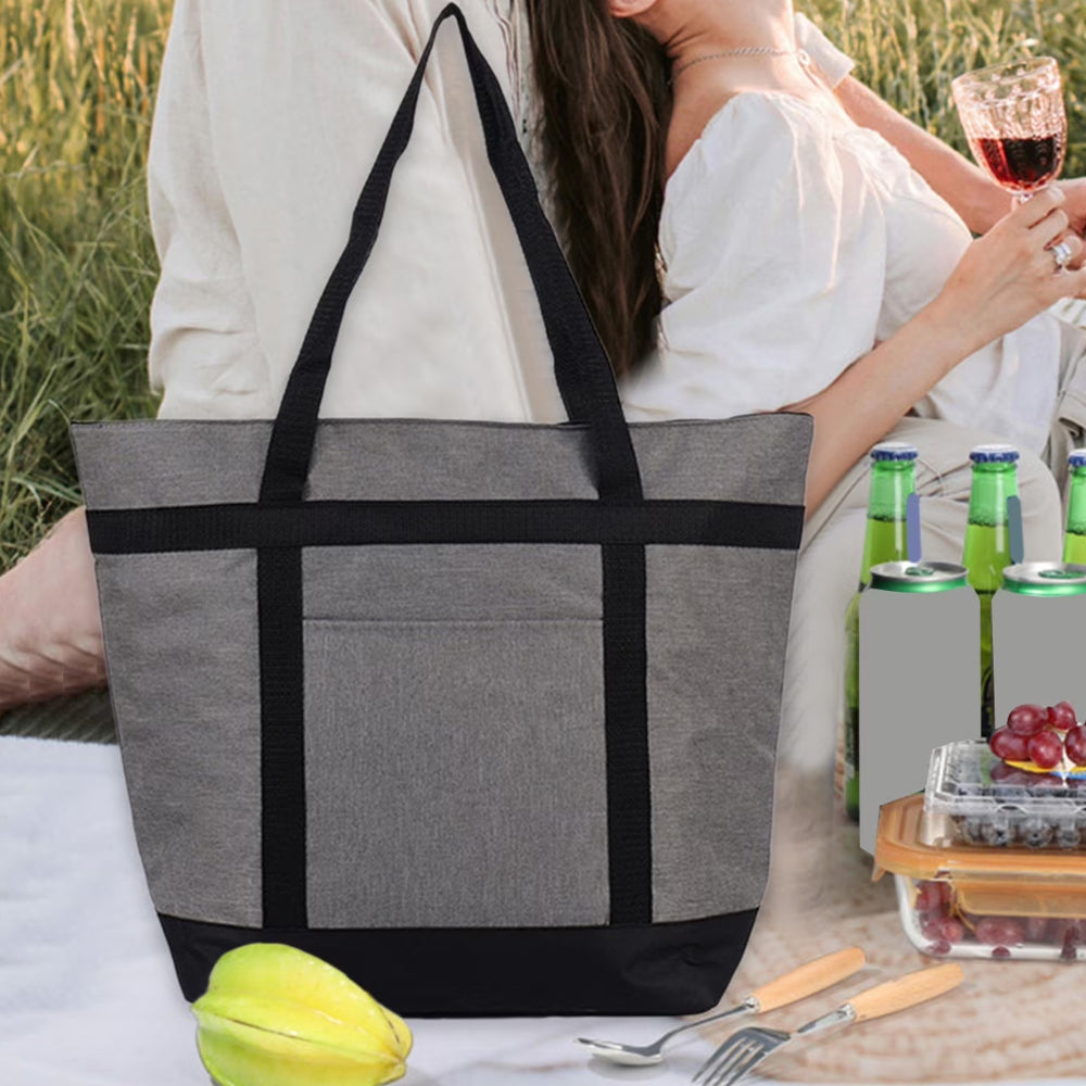 Insulated Lunch Bag Large 39L Thermal Cooler Tote-Grey