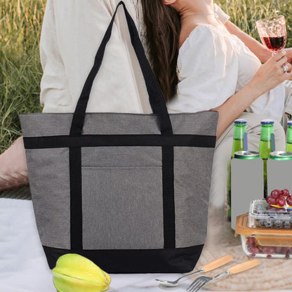 Insulated Lunch Bag Large 39L Thermal Cooler Tote-Grey