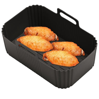 Reusable Silicone Air Fryer Liner ââ‚?Non-Stick Dual Basket & Easy Clean Black