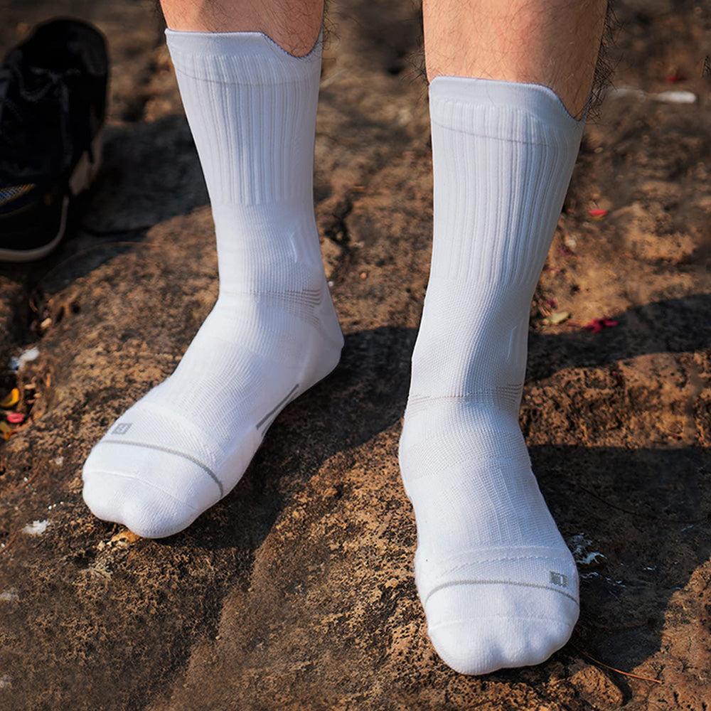5 Pairs of Crew Compression Running Socks Anti-Blister Cushion Socks for Hiking Basketball