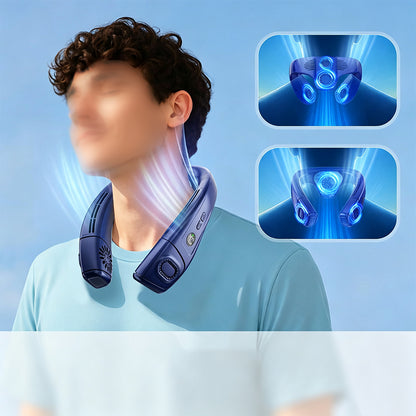 Wearable Neck Fan with Semiconductor Cooling - Blue
