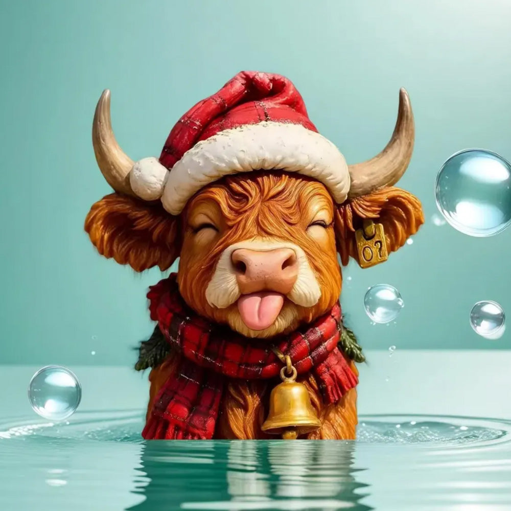 2D Highland Cow Advent Calendar 24-Day Christmas Countdown for Xmas Tree Style 2